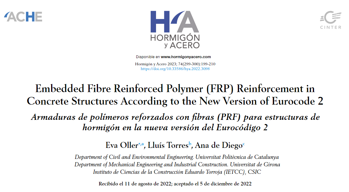 Embedded Fibre Reinforced Polymer (FRP) reinforcement in concrete structures according to the new version of eurocode 2