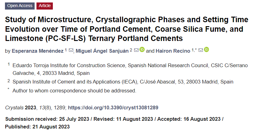 Study of Microstructure, Crystallographic Phases and Setting Time Evolution over Time of Portland Cement, Coarse Silica Fume, and Limestone (PC-SF-LS) Ternary Portland Cements