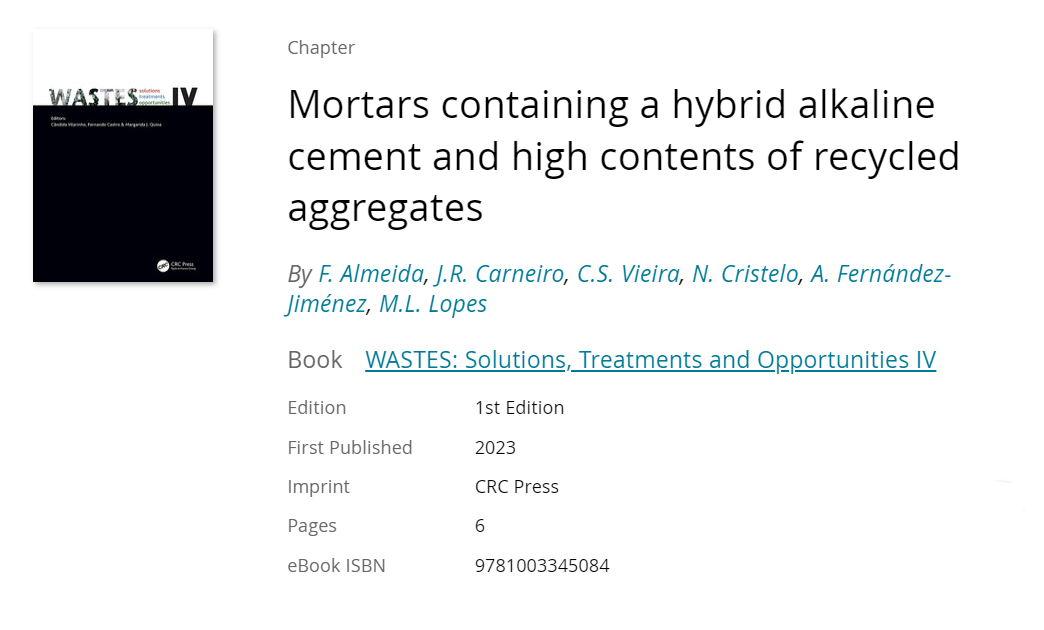 Mortars containing a hybrid alkaline cement and high contents of recycled aggregates