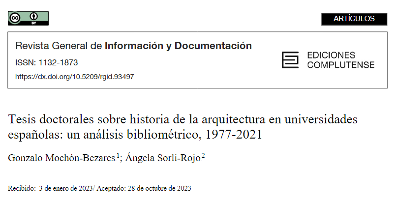 Doctoral theses on history of architecture in Spanish universities: a bibliometric analysis, 1977-2021