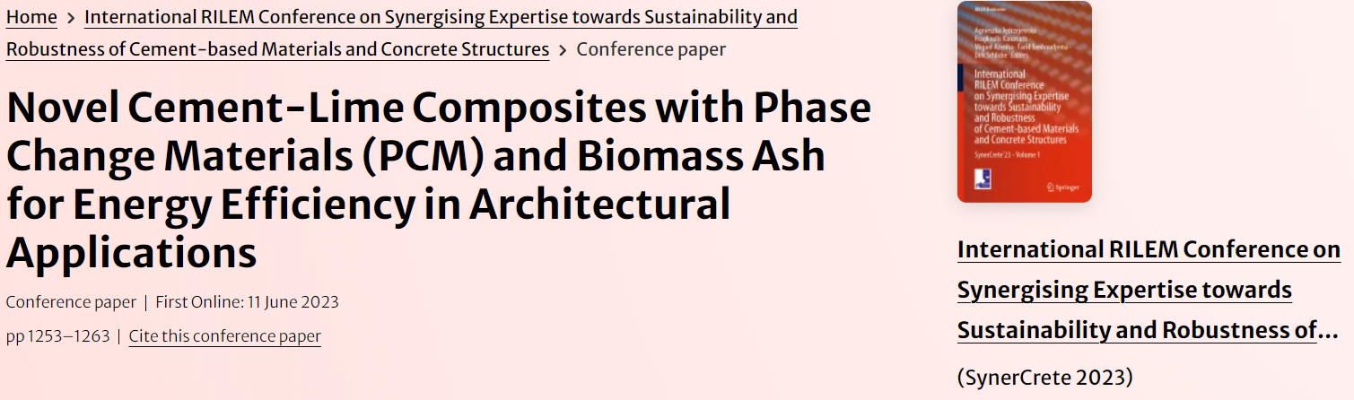 Novel Cement-Lime Composites with Phase Change Materials (PCM) and Biomass Ash for Energy Efficiency in Architectural Applications